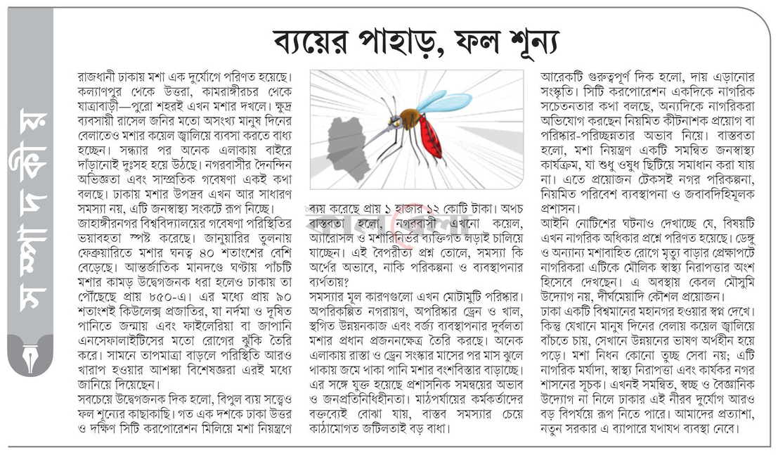 ব্যয়ের পাহাড়, ফল শূন্য