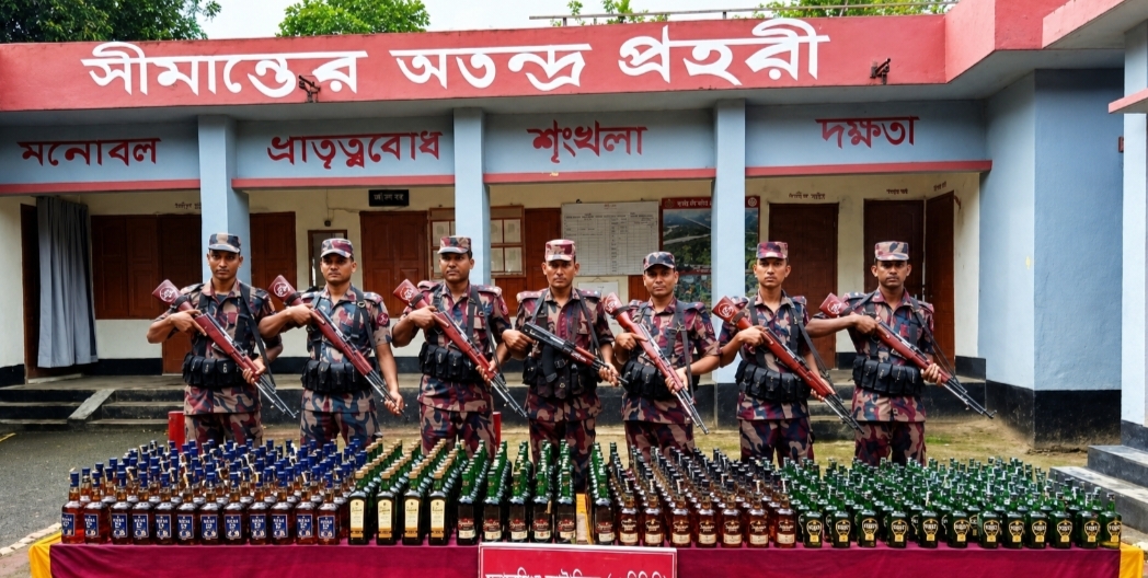 নালিতাবাড়ী-হালুয়াঘাটে ৩৯৩ বোতল ভারতীয় মদ জব্দ